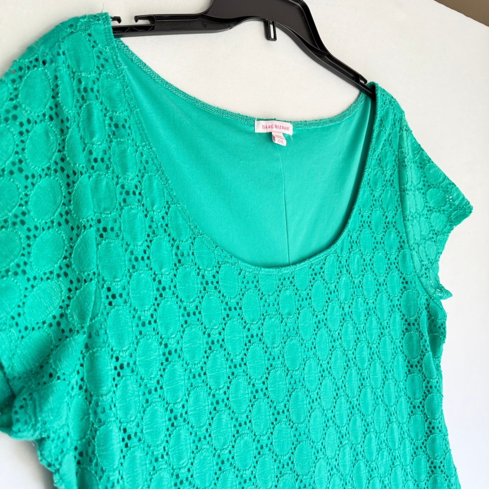 Isaac Mizrahi‎ Green Eyelet Lace Knit Dress XXL New with tags
